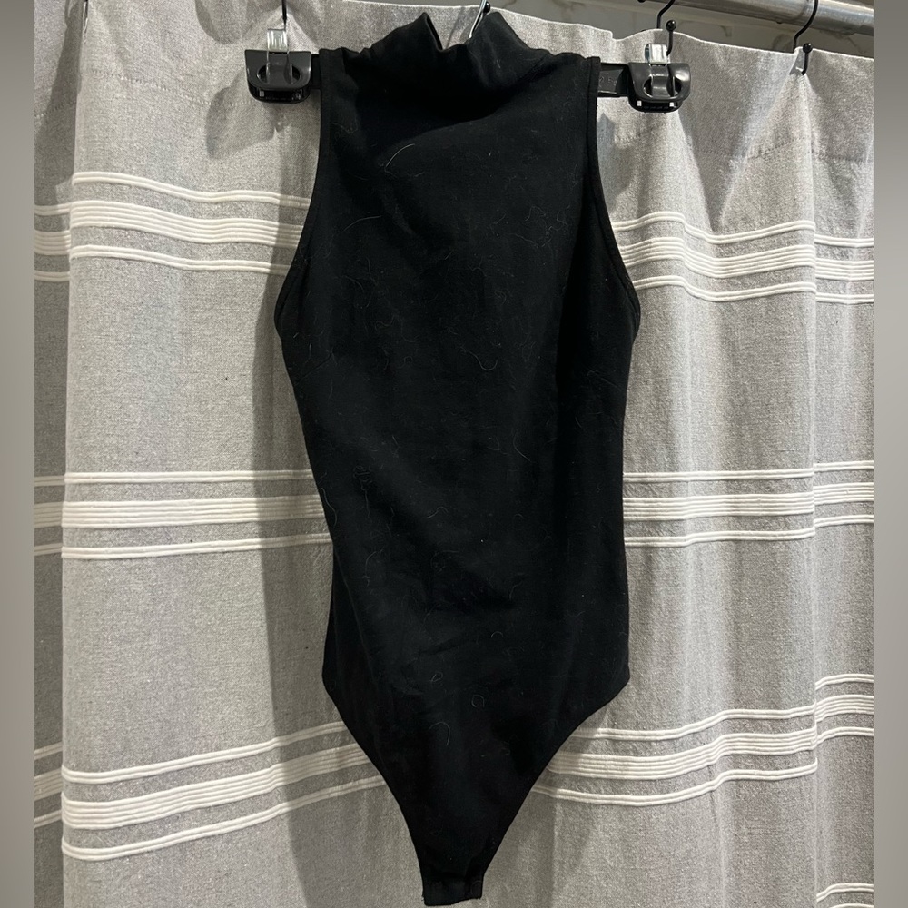 Lulus black high neck strappy black bodysuit